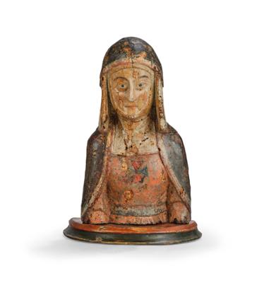 A Gothic Bust of a Saint, - Mobili; oggetti d'antiquariato; vetro e porcellana