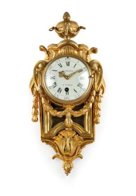 A Small Louis XVI Ormolu Cartel Clock, “Baillon à Paris”, - Nábytek; starožitnosti; sklo a porcelán