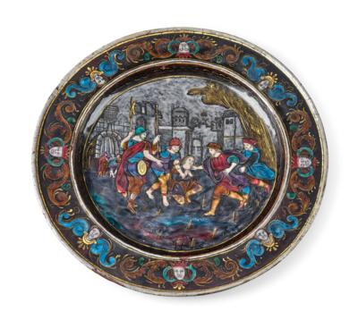 A Limoges Enamel Plate, Susanne de Court - Furniture; works of art; glass and porcelain