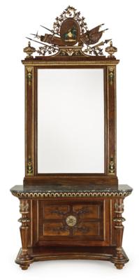 An Imposing Mirror with Console, - Nábytek; starožitnosti; sklo a porcelán