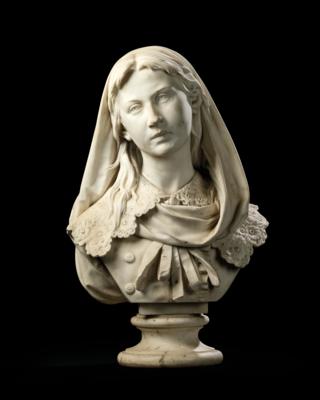 Otto König (1838 Meißen–1920 Wien) – Büste einer jungen Dame, - Möbel; Antiquitäten; Glas und Porzellan