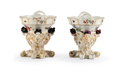 Paar Gewürzschalen, Meißen um 1760, - Möbel; Antiquitäten; Glas und Porzellan