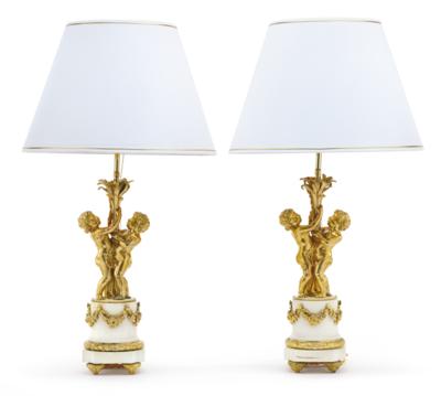 A Pair of Large Table Lamps, - Furniture; works of art; glass and porcelain