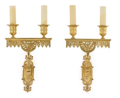 A Pair of Rare Neo-Classical Brass Appliques, - Mobili; oggetti d'antiquariato; vetro e porcellana