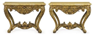 A Pair of Console Tables, - Nábytek; starožitnosti; sklo a porcelán