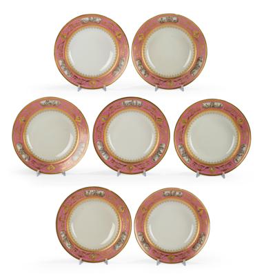 Magnificent Soup Plates in Neo-Classical Style, Imperial Manufactory Vienna 1800–1806, - Nábytek; starožitnosti; sklo a porcelán