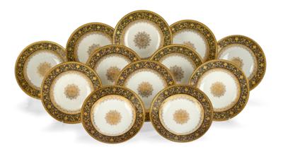 Magnificent Soup Plates, Pirkenhammer c. 1900, Bohemia, - Furniture; works of art; glass and porcelain