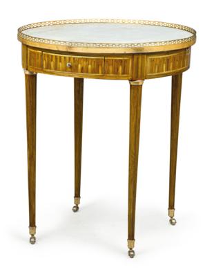 Runder Louis XVI-Salontisch, - Möbel; Antiquitäten; Glas und Porzellan