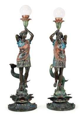 An Unusually Large and Decorative Pair of Candlesticks, - Nábytek; starožitnosti; sklo a porcelán