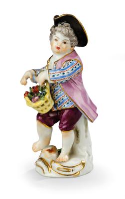 A Boy Gardener with a Hat and Flower Basket, Meissen 1973, - Una Collezione dalla Stiria I