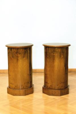 A Pair of Round Biedermeier Bedside Tables, - A Styrian Collection I