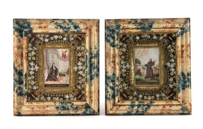 Two Devotional Folk-Art Images, Saint Francis and Saint Elizabeth, - A Styrian Collection I