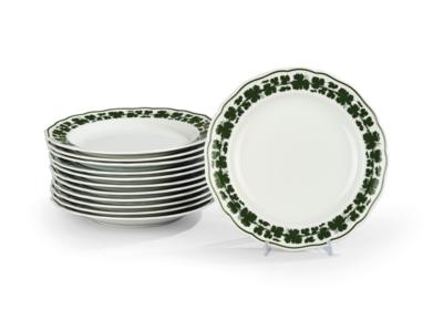 12 Dinner Plates, Meissen Porcelain Factory, - Štýrska Sbírka II