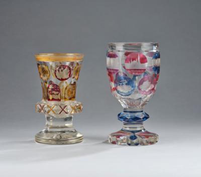 2 Footed Beakers, Bohemia, 19th Century, - Una Collezione dalla Stiria II