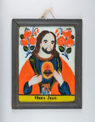 A Reverse Glass Painting, “Herz Jesu”, - Štýrska Sbírka II