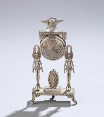 A Small Silver Table Clock, Pocket-Watch Verge Movement "Le Roy Paris", - Una Collezione dalla Stiria II