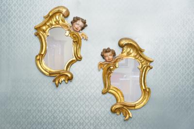 A Pair of Wall Mirrors with Angel’s Heads, - Štýrska Sbírka II
