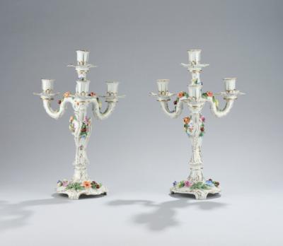 A Pair of Five-Arm Girandoles, Saxon Porcelain Manufactory, - Štýrska Sbírka II