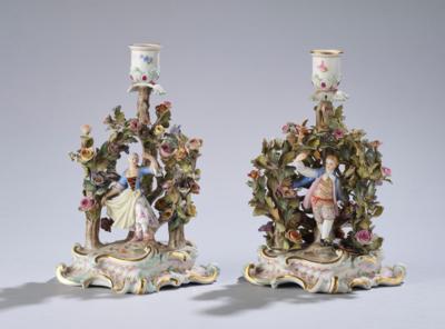 A Pair of Chamber Sticks, Meissen, Second Half of the 19th Century, - Una Collezione dalla Stiria II
