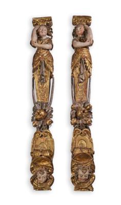 A Pair of Baroque Pilaster Angels, - Una Collezione Viennese