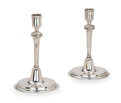 A Pair of Neo-Classical Candleholders, - Una Collezione Viennese
