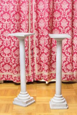 A Pair of White-Grey Marble Columns, - A Viennese Collection