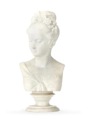 A Bust of a Young Lady with Flowers in Her Hair, - Mobili e anitiquariato, vetri e porcellane