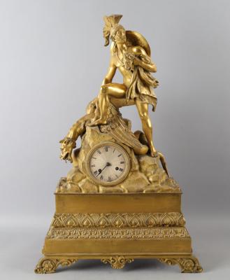 A Charles X Ormolu Mantel Clock “Perseus”, - Nábytek, starožitnosti, sklo a porcelán