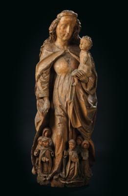 Gotische Schutzmantelmadonna, - Möbel, Antiquitäten, Glas & Porzellan