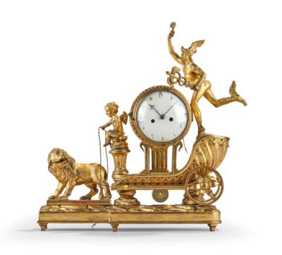 A Josephinian Chariot Commode Clock, - Furniture, Works of Art, Glass & Porcelain