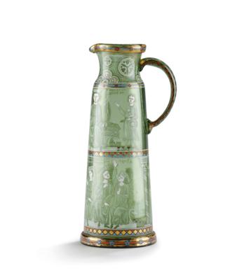 A Jug from the ‘Minnesang Series’, J. & L. Lobmeyr, Designed by Richard von Kralik, Vienna 1888, - Mobili e anitiquariato, vetri e porcellane