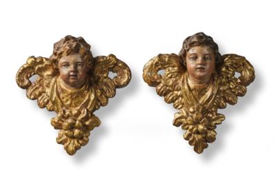 A Pair of Baroque Angels’ Heads, - Mobili e anitiquariato, vetri e porcellane