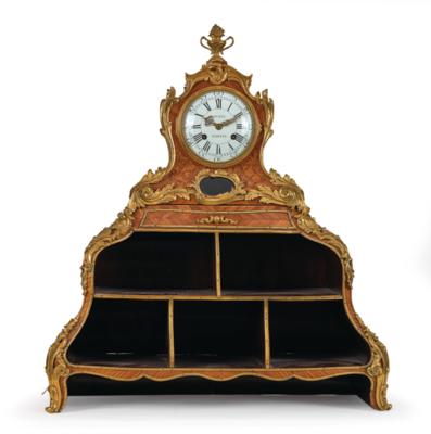 A Rococo Cabinet with Clock “Michel Fortin, Paris”, - Mobili e anitiquariato, vetri e porcellane