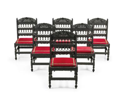 A Set of Six Chairs, India, Coromandel Coast, Late 17th/Early 18th Century, - Mobili e anitiquariato, vetri e porcellane