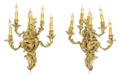 A Rare Pair of Large Wall Appliques, - Mobili e anitiquariato, vetri e porcellane