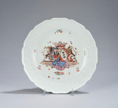 Teller aus dem Tafelservice für den Grafen Sulkowski, Meissen 1735-38, - Möbel, Antiquitäten, Glas & Porzellan