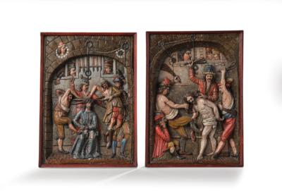Zwei Reliefe aus der Passion Christi, - Möbel, Antiquitäten, Glas & Porzellan