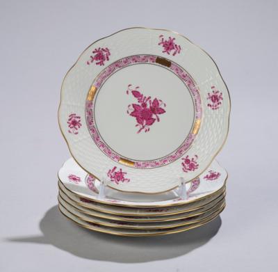 Herend - 6 Fruit Plates diameter 16.5 cm, - A Viennese Collection II