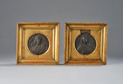 A Pair of Cast Iron Reliefs, Jesus and Saint Mary, - Una Collezione Viennese II