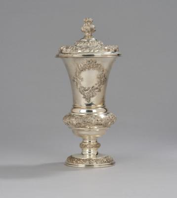 A Viennese Biedermeier Goblet with Cover, - Vídeňská Sbírka II