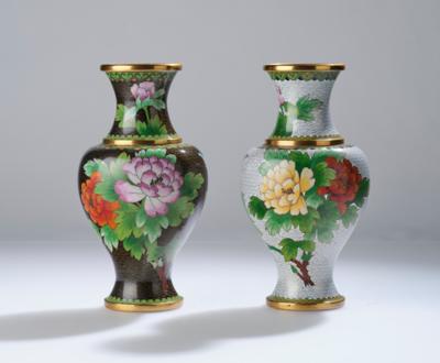 2 Cloisonné Vases, China, Second Half of the 20th Century, - A Viennese Collection III