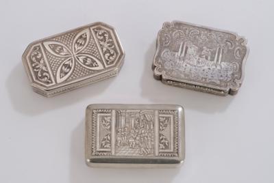2 Prager Empire bzw. Biedermeier Dosen, - Eine Wiener Sammlung III - Vitrinenstücke, Silber, Asiatika