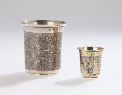 2 Russian Niello Beakers, - Vídeňská Sbírka III