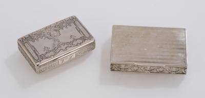 2 Tabatieren, - Eine Wiener Sammlung III - Vitrinenstücke, Silber, Asiatika