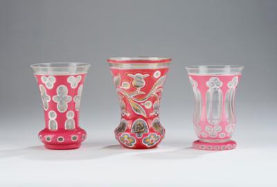 3 Beakers, Bohemia Mid-19th Century, - A Viennese Collection III