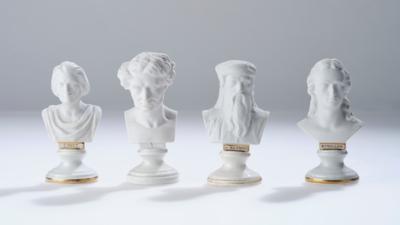 4 Biscuit Porcelain Busts, Imperial Manufactory, Vienna, - Vídeňská Sbírka III