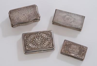 4 Viennese Biedermeier Covered Boxes, - A Viennese Collection III