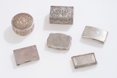 Sammlung Deckeldosen und Tabatieren, - Eine Wiener Sammlung III - Vitrinenstücke, Silber, Asiatika