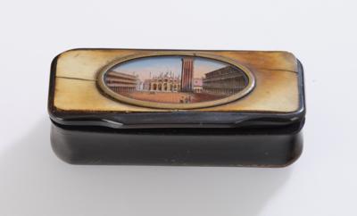 A Snuff Box with Glass Picture of St Mark’s Square in Venice, - A Viennese Collection III