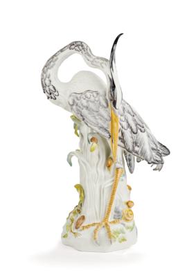 „Fischreiher, sich putzend”, Meissen 2009, - Möbel, Antiquitäten, Glas & Porzellan